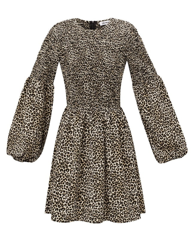 Leopard Mini Dress - Brown