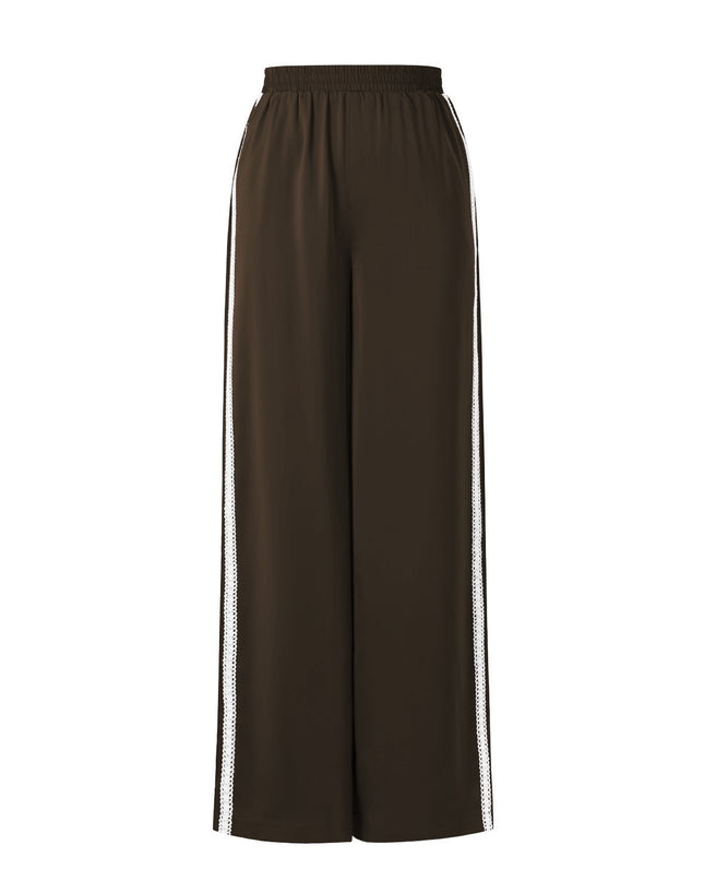 Sportieve broek met satijnen look