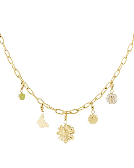 Gedetailleerde bloemen DIY ketting