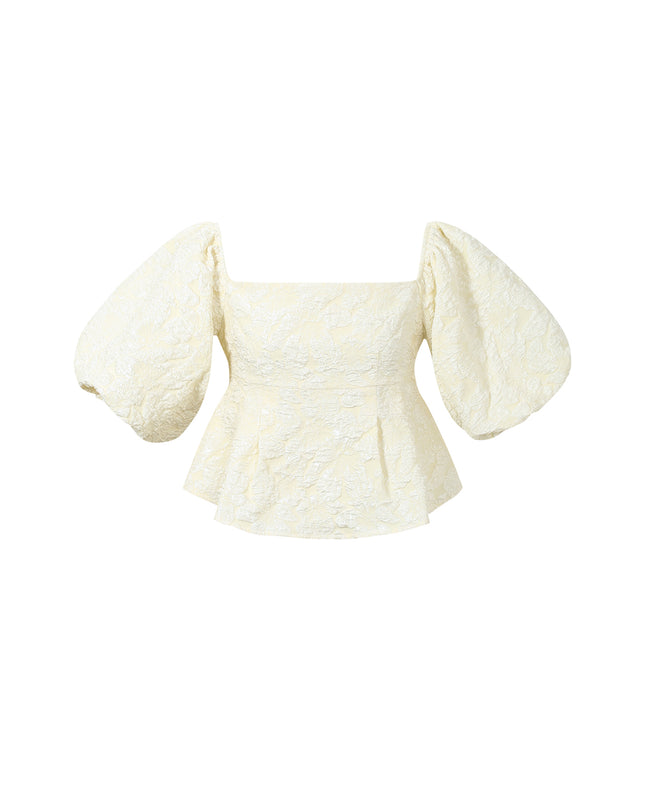 pof mouw top met textuur