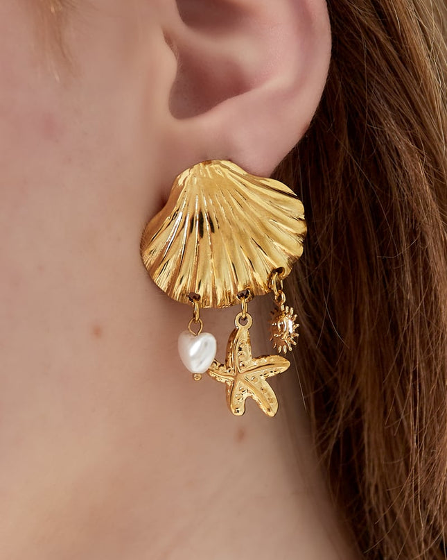 Strandliefde trio oorbellen