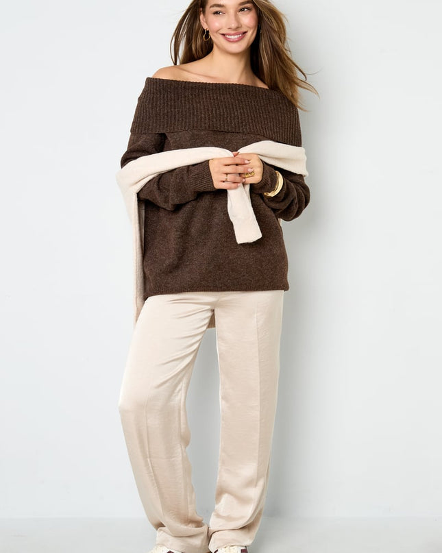 Off the shoulder basic sweater