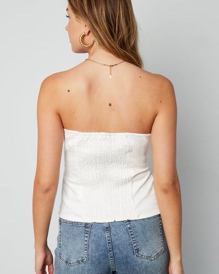Denim Laced Tube Top