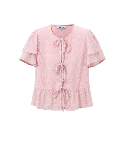 Short sleeve tops Solid color Elegant Spring/Summer