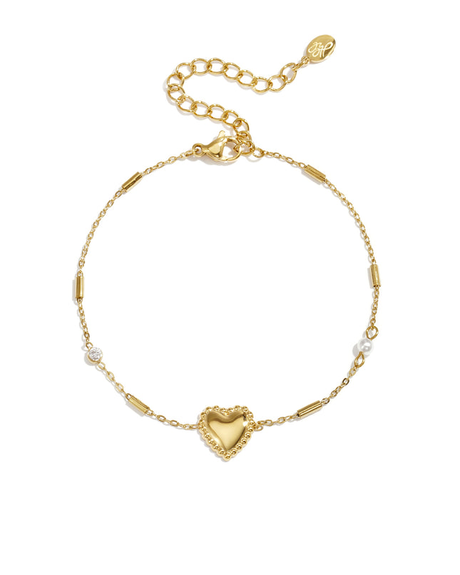 Elegant Heart Charm Bracelet - All Fit, Casual Style