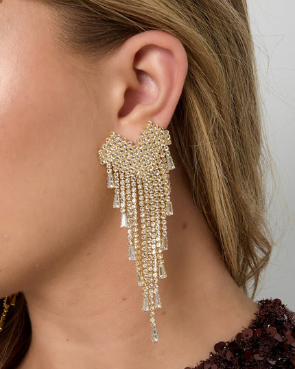 Koperen oorbellen met hanger, geometrisch, elegant, kerst, luxe serie, damessieraden