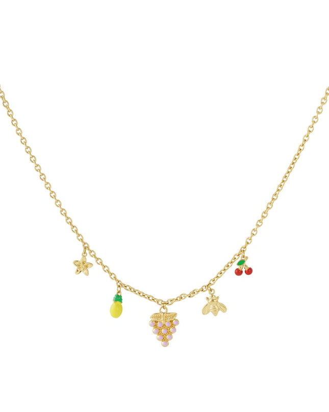 Fruitige bedeltjes ketting