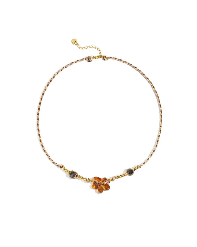 Polyester Beaded Necklaces Flower Casual Daily Simple Series Women's jewelry