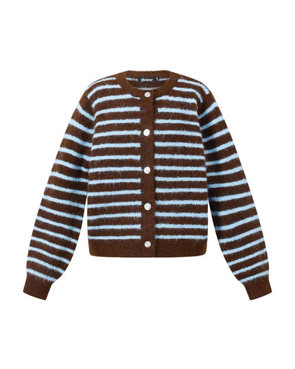 Polyester fiber (polyester) Knit cardigan Stripes Casual Fall/Winter  Clothes