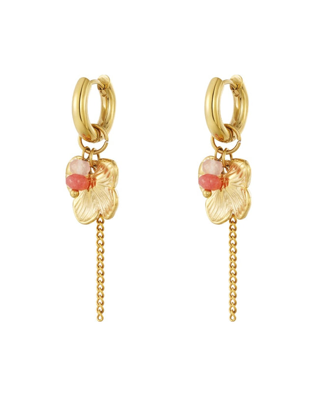 Oorbellen van roestvrij staal met bloemenmotief, casual, dagelijks, eenvoudig, serie, damessieraden