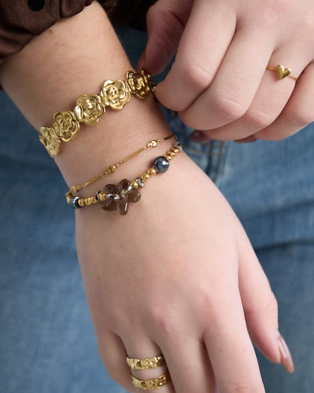 Polyester Beaded Bracelets Flower Casual Daily Simple Series Women's jewelry