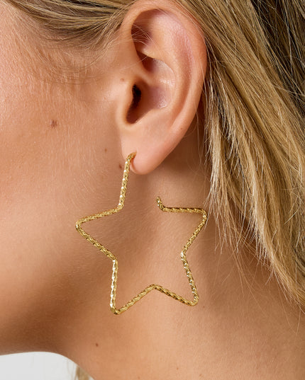 Oorbellen van roestvrij staal met ster, casual, dagelijks, eenvoudig, serie, damessieraden
