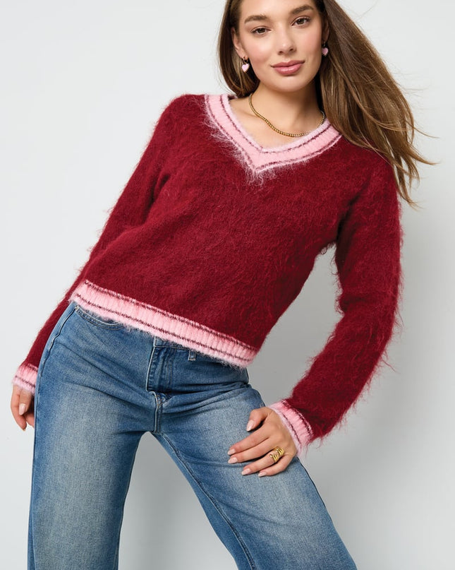 Sporty Knit V Neck