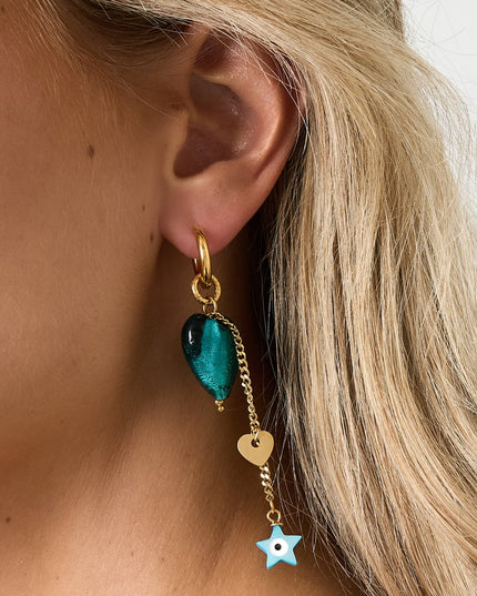 Oorbellen van roestvrij staal met hartjes, casual, dagelijks, eenvoudig, serie, damessieraden