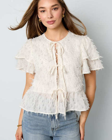 Short sleeve tops Solid color Elegant Spring/Summer