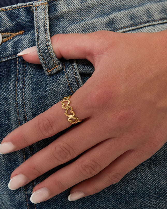 Roestvrijstalen minimalistische ringen Hart Casual Dagelijks Eenvoudig Serie Dames sieraden