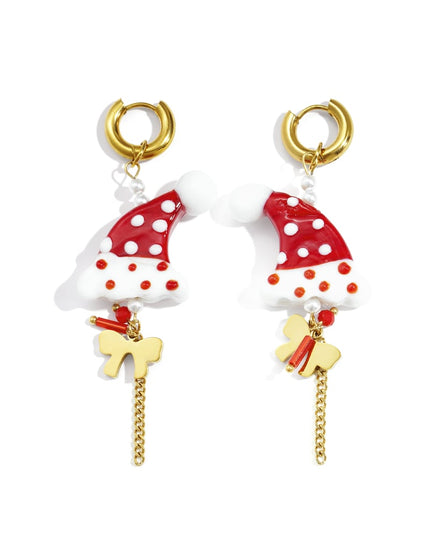 Oorbellen van roestvrij staal, cartoon, casual, kerst, eenvoudige serie, damessieraden