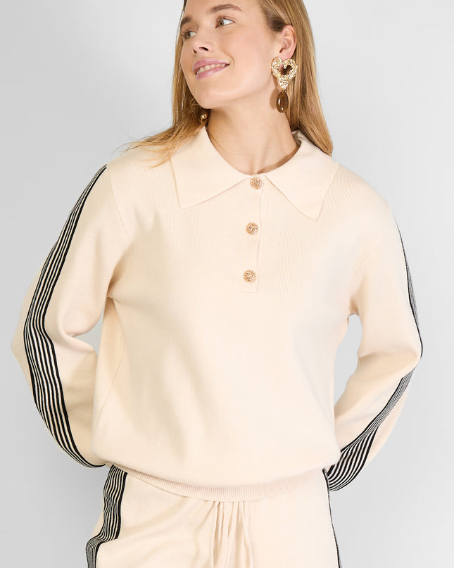 Gebreide trui Kleurenclash Sportieve herfst/winterkleding