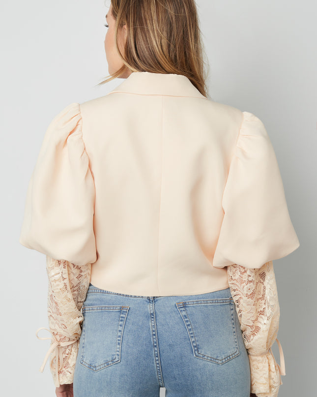 Trendy Short Blazer With Lace