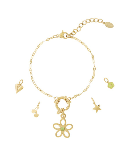 Gedetailleerde DIY-bloemarmband