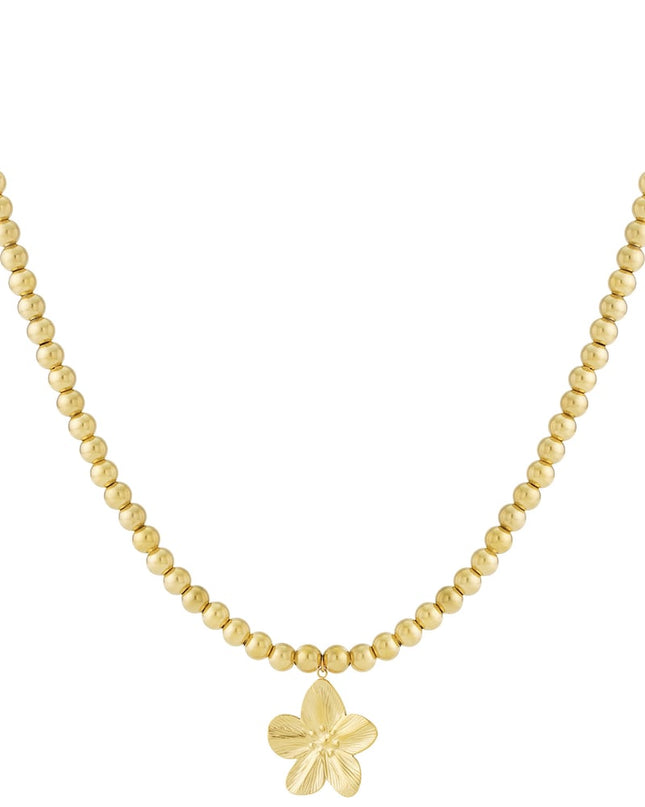 8mm holle kralenketting met een bloem