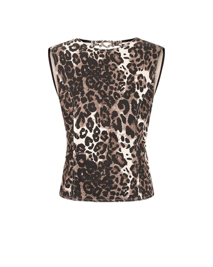 Luipaard denim top