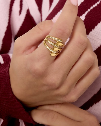 Stainless Steel Statement Rings lines Casual Daily Simple Series Women's jewelry