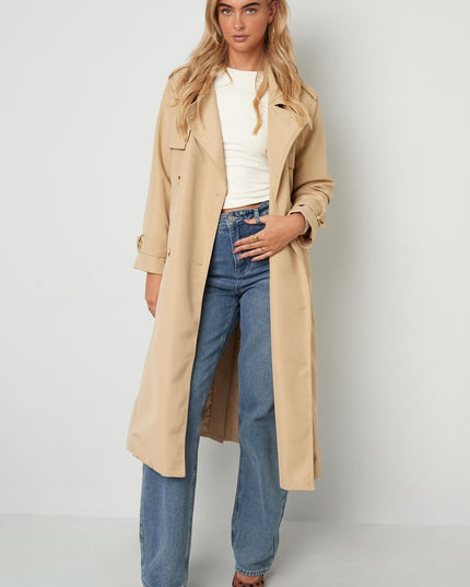 Long basic trench coat - beige S
