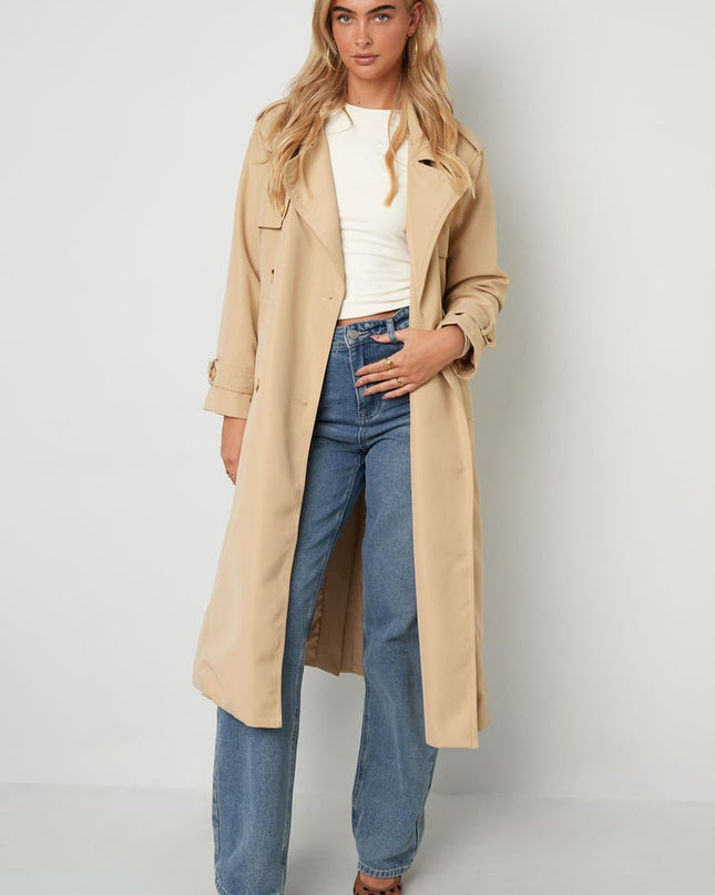 Long basic trench coat - beige S