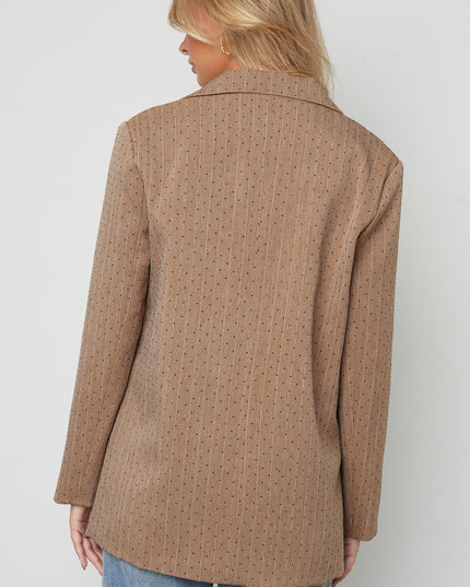 Rhinestone Striped Blazer