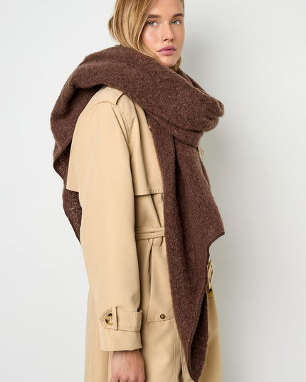 Zachte wintersjaal koraal Polyester