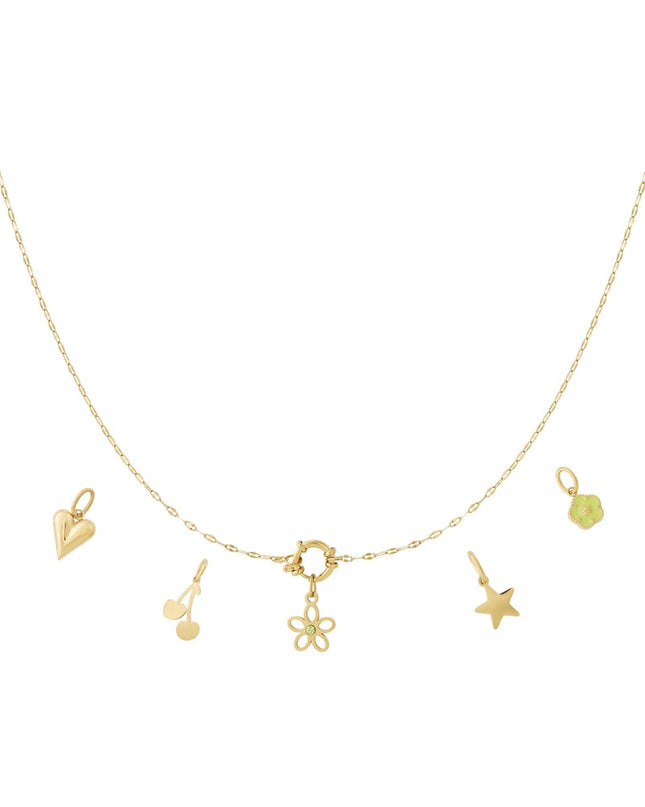 Gedetailleerde bloemen DIY ketting