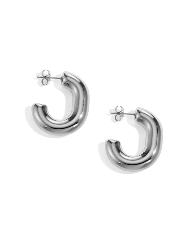 Stainless Steel Hoop Earrings irregular shape Casual Daily Simple Series Women's jewelry