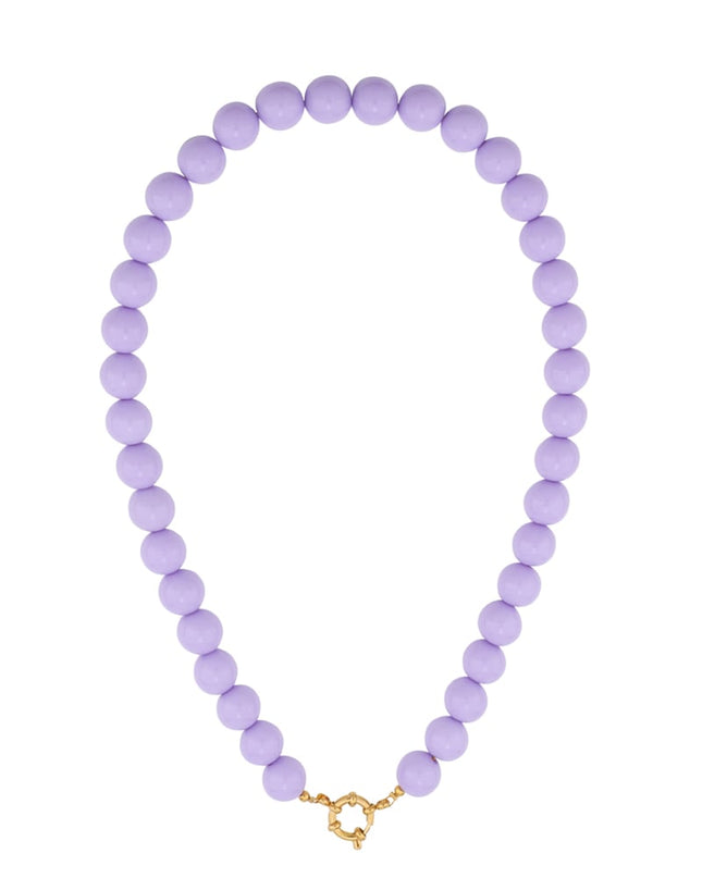 Colored small bead necklace-12mm