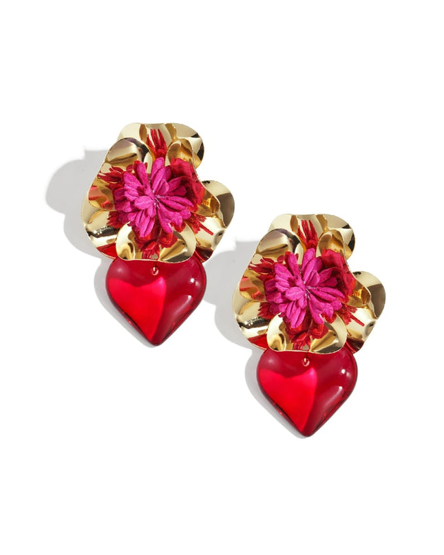 Oorbellen met ijzeren druppel, bloem, dagelijkse etnische serie, damessieraden