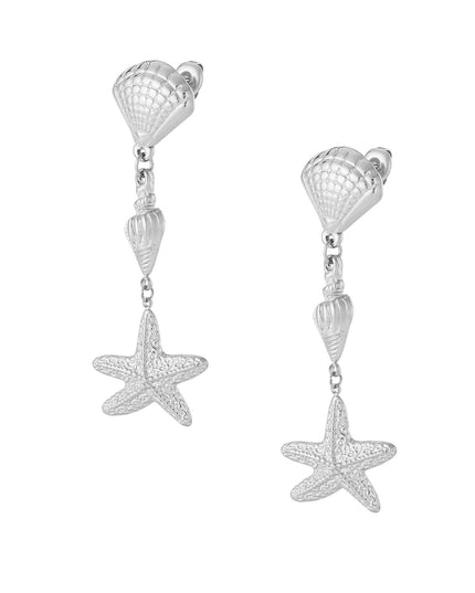 Drievoudige schelp oorbellen