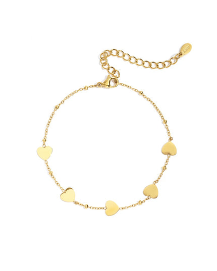 Roestvrijstalen kettingarmbanden met hart, casual, dagelijks, eenvoudig, serie, damessieraden