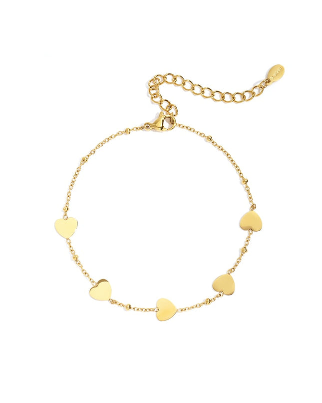 Roestvrijstalen kettingarmbanden met hart, casual, dagelijks, eenvoudig, serie, damessieraden