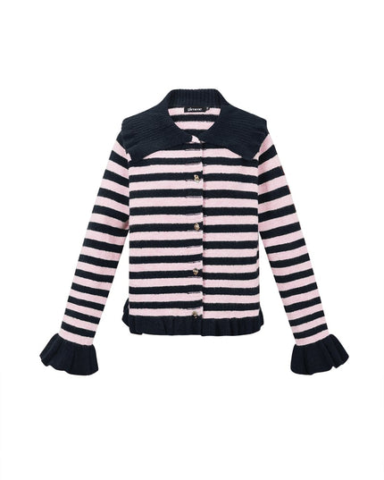 Polyester fiber (polyester) Knit cardigan Stripes Casual Fall/Winter  Clothes