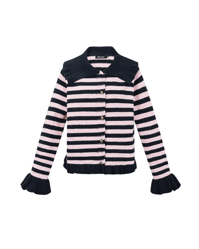 Polyester fiber (polyester) Knit cardigan Stripes Casual Fall/Winter  Clothes