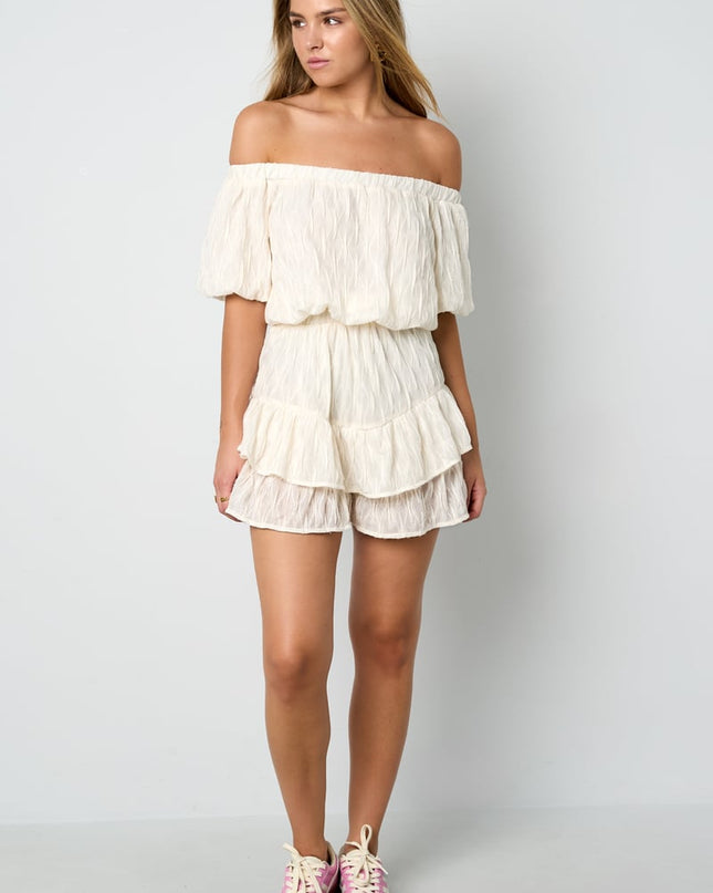 Polyester fiber (polyester) Bodysuits Solid color Casual Spring/Summer Ruffle edge Clothes