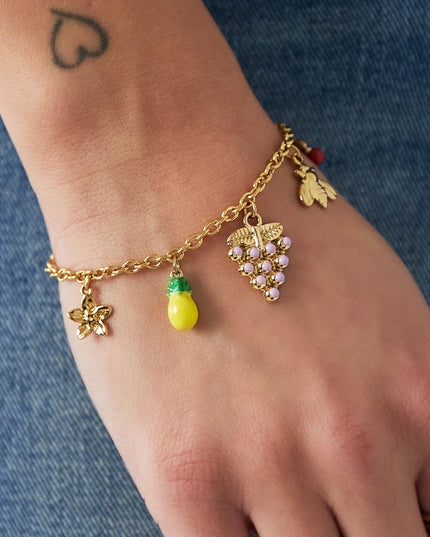 Fruitige bedeltjes armband