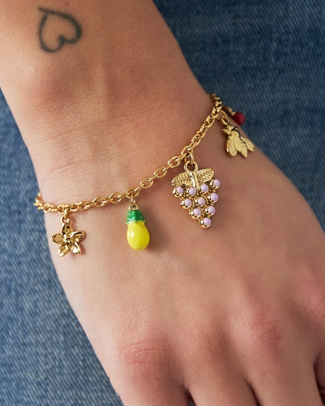 Fruitige bedeltjes armband