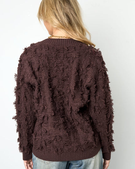 V-hals Fluffy Knit
