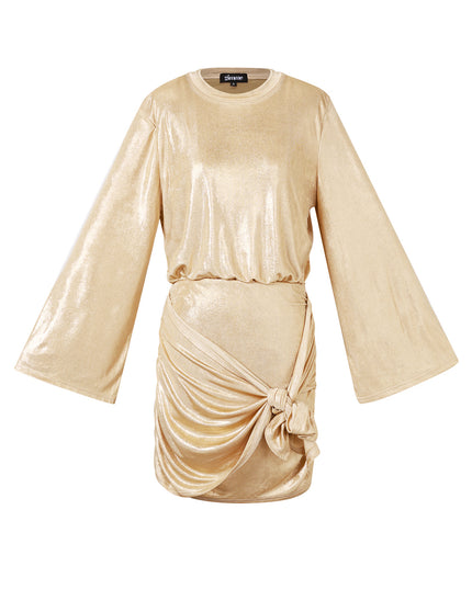 Feestelijke glinsterende wikkeljurk