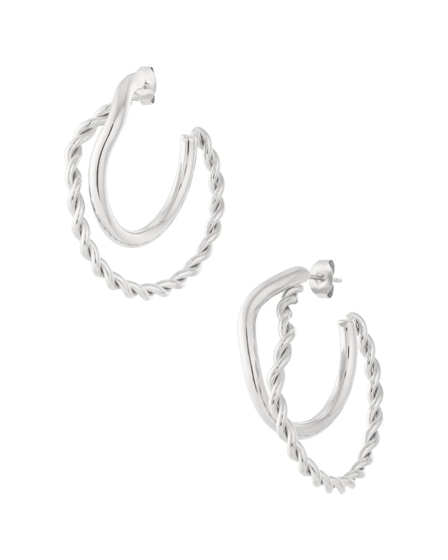 Organic braided hoop earrings