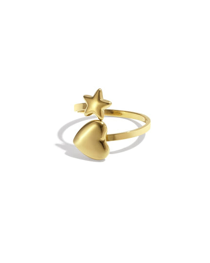 Ring with heart and star