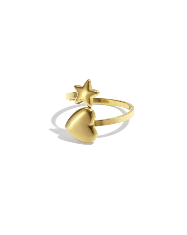 Ring with heart and star