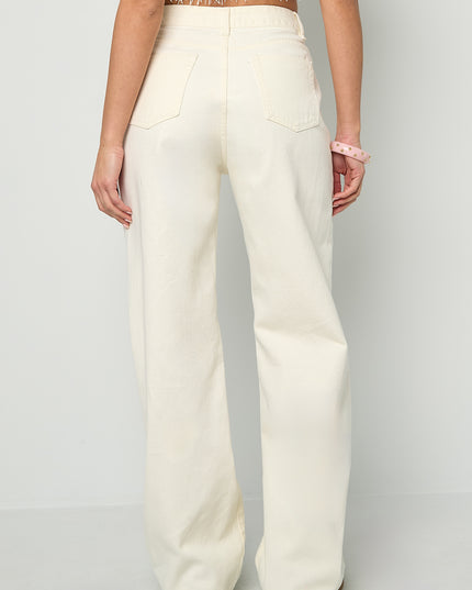 Jeans met vetersluiting