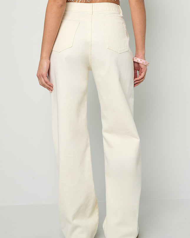 Jeans met vetersluiting